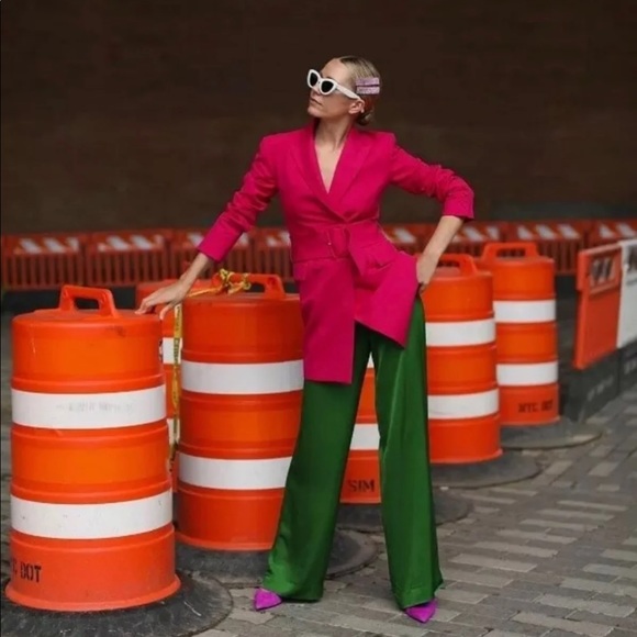 zara orange blazer dress